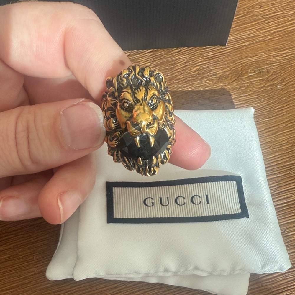 Gucci Majestic Gold Lion Head Ring